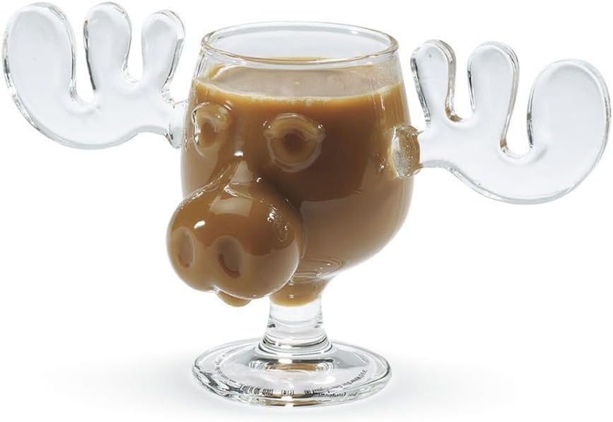 National Lampoonâ€™s Christmas Vacation Griswold Moose Mugs â€“ Holiday Drinkware Set, Movie Collectible Cups, Gag Gift, White Elephant for Adults Kids and Family - 8 oz glass