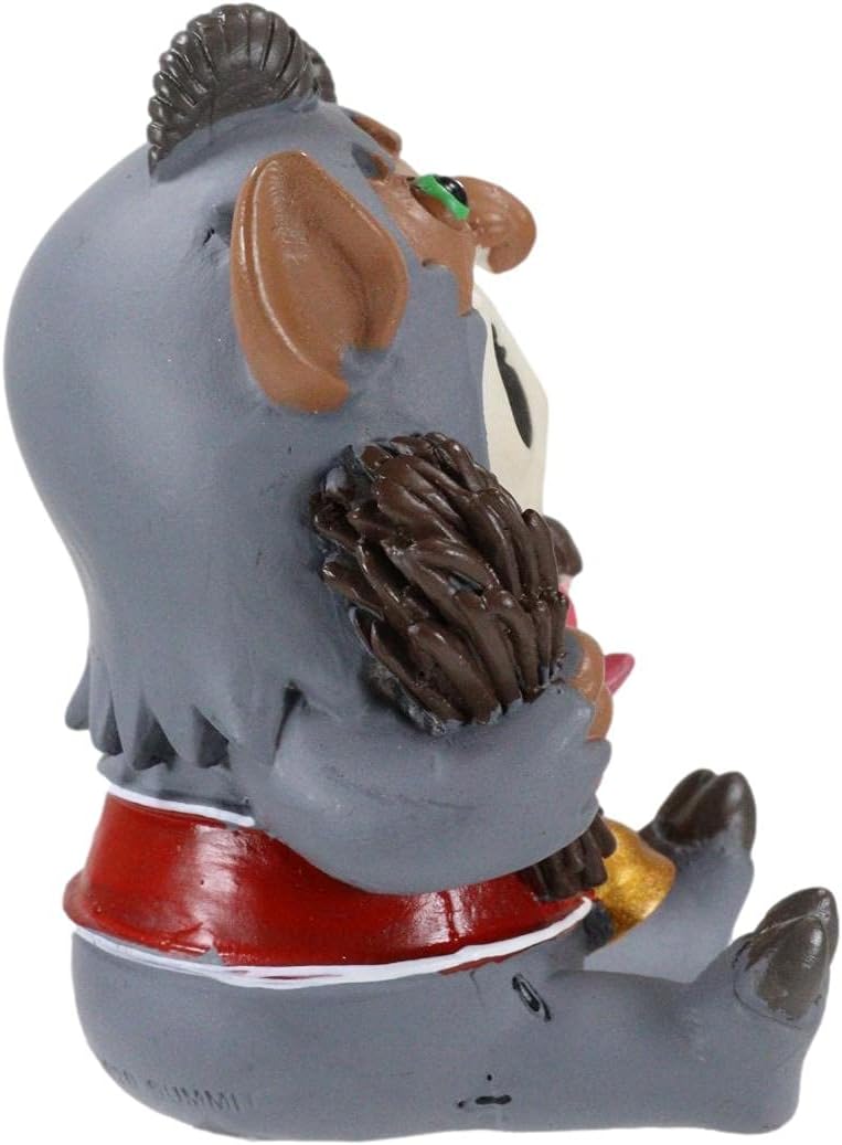 Ebros Gift Furrybones Christmas Terror Hunchback Krampus Skeleton with Naughty Child Figurine Furry Bones Skulls Skeletons Halloween Sculpture