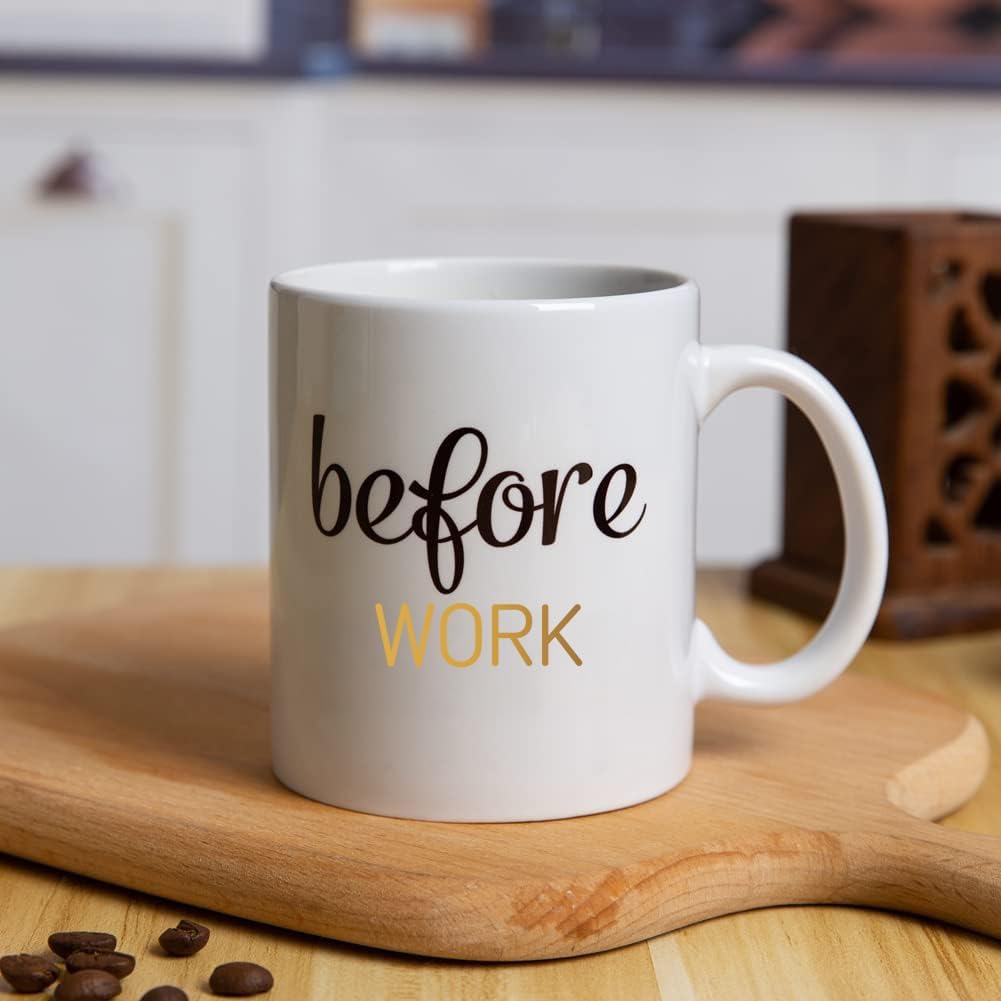 Before Work After Work Because Work Cup Drinkware Gift Set for Men Women
