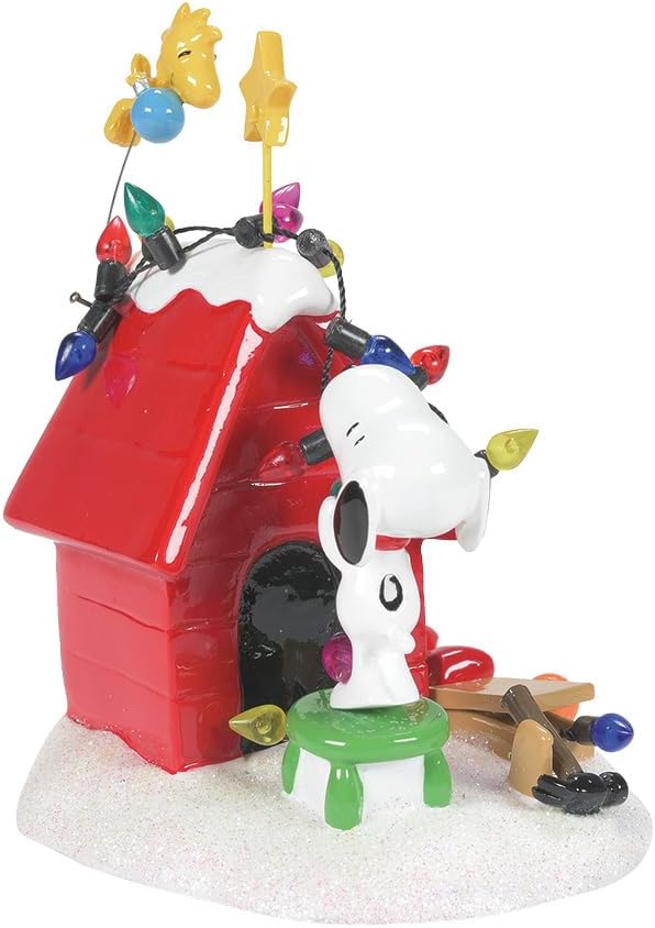 Department 56 Peanuts Christmas Decoration | Snoopy, Snoopy's Dog House, Woodstock, Christmas Lights