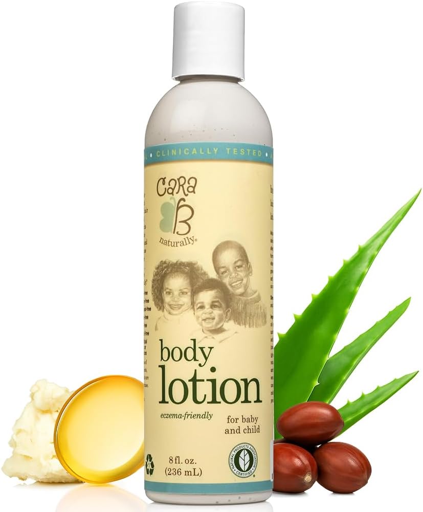 CARA B Naturally Baby Lotion Melanin-Rich Skin Moisturizer for Black & Brown BabiesDaily Cream for Dry Sensitive Skin African American Toddlers & Kids of Color 8 oz