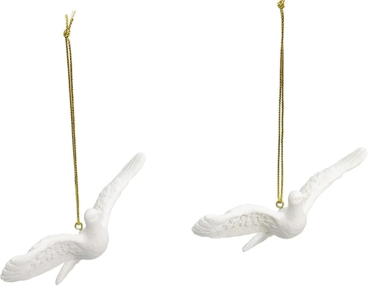 Kurt Adler Resin Friendship Dove Ornament (Set of 2), 4.5"