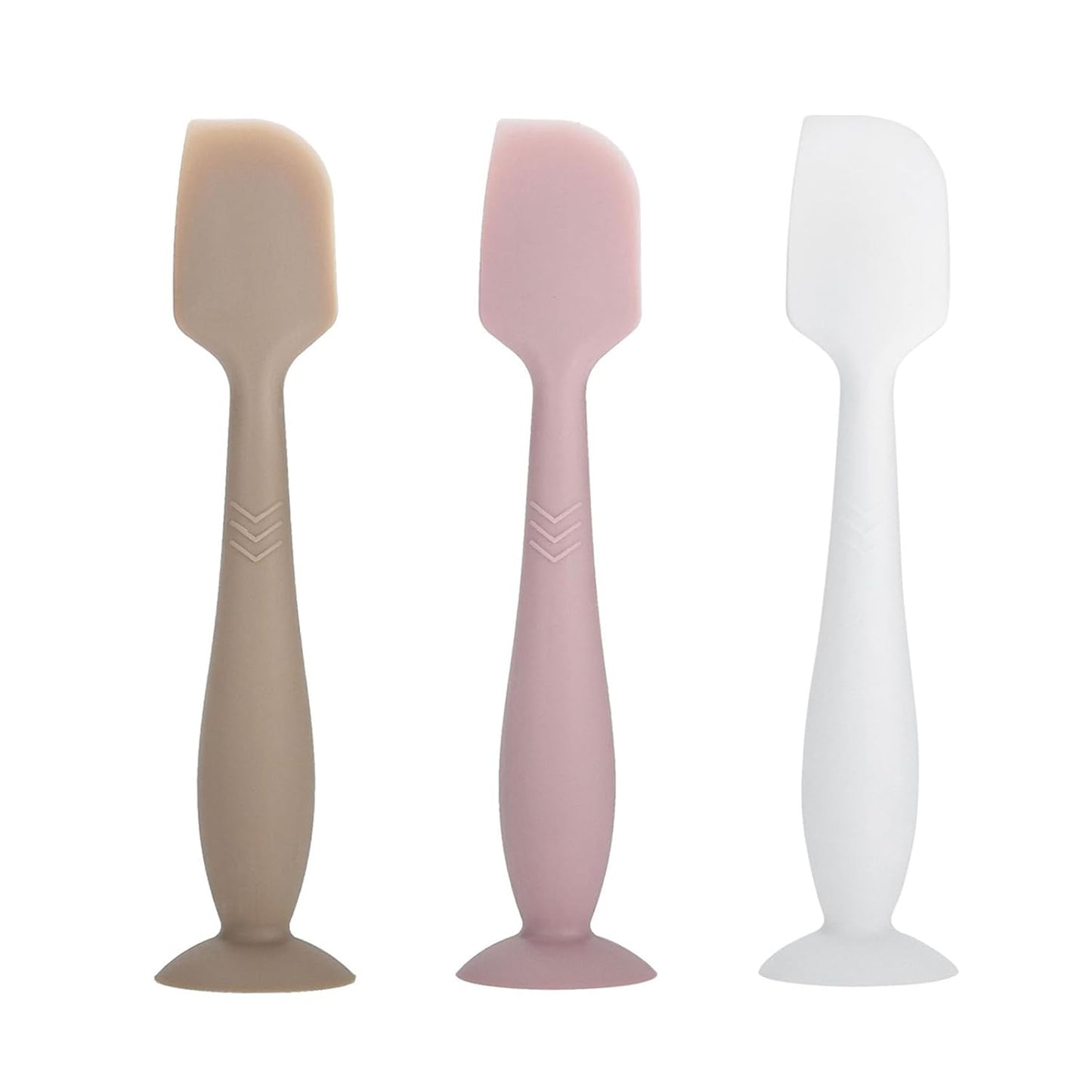 3-Pack Baby Diaper Cream Spatula Soft Silicone Diaper Rash Cream Applicator for Newborns | Easy-to-Clean Baby Essentials for Applying Butt Paste (Grey, Pink, White)