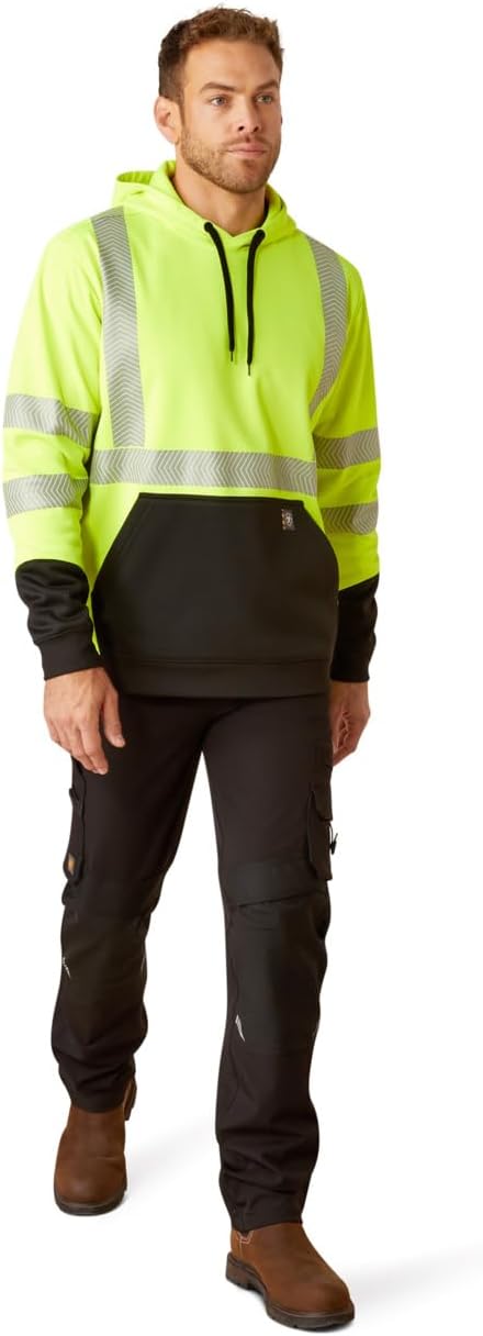 Hi-Visibility Color Blocked Pullover Hooded Fleece Sweatshirt - Tall Sizes | USA Decoration