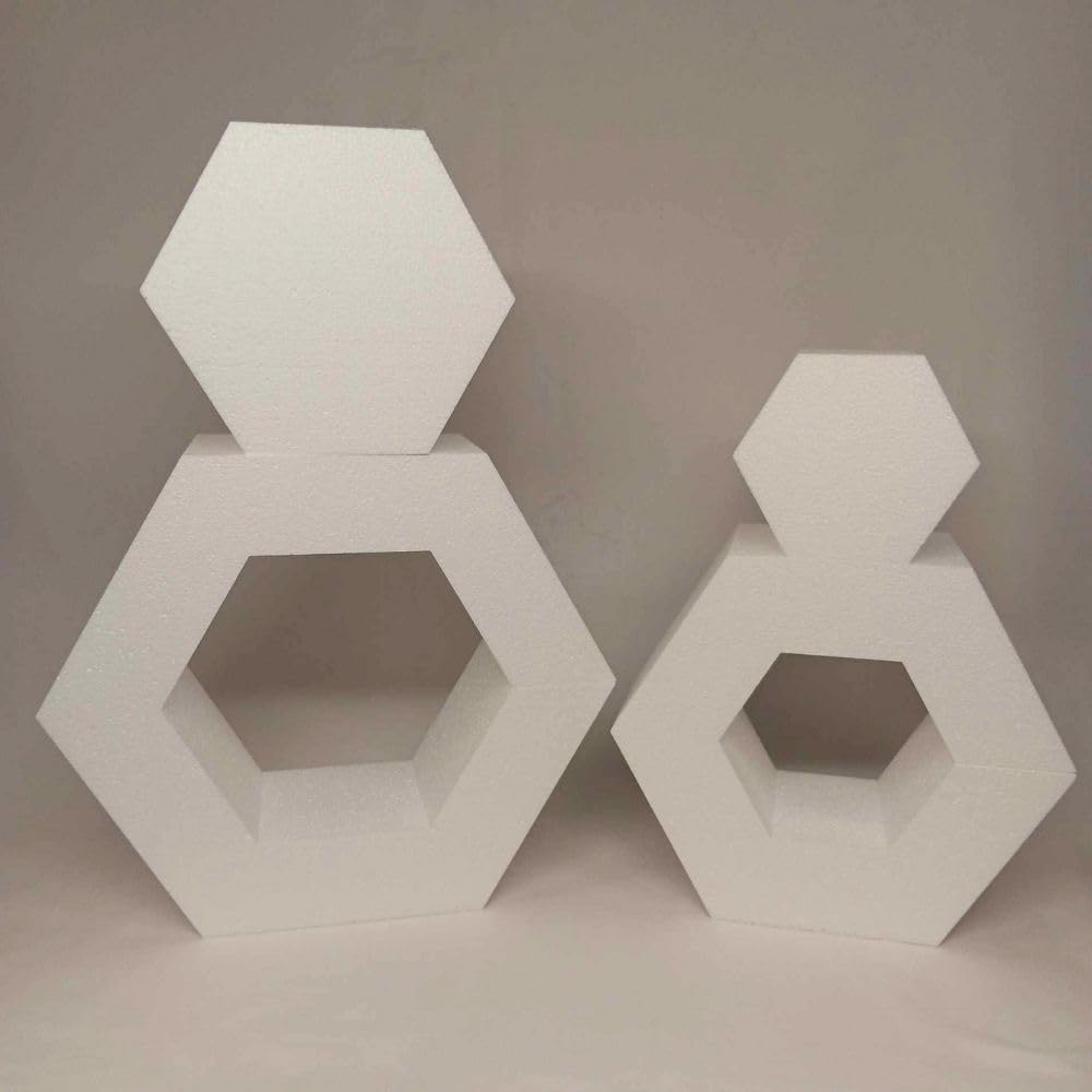 Hexagon Styrofoam Cake Dummies Various Sizes