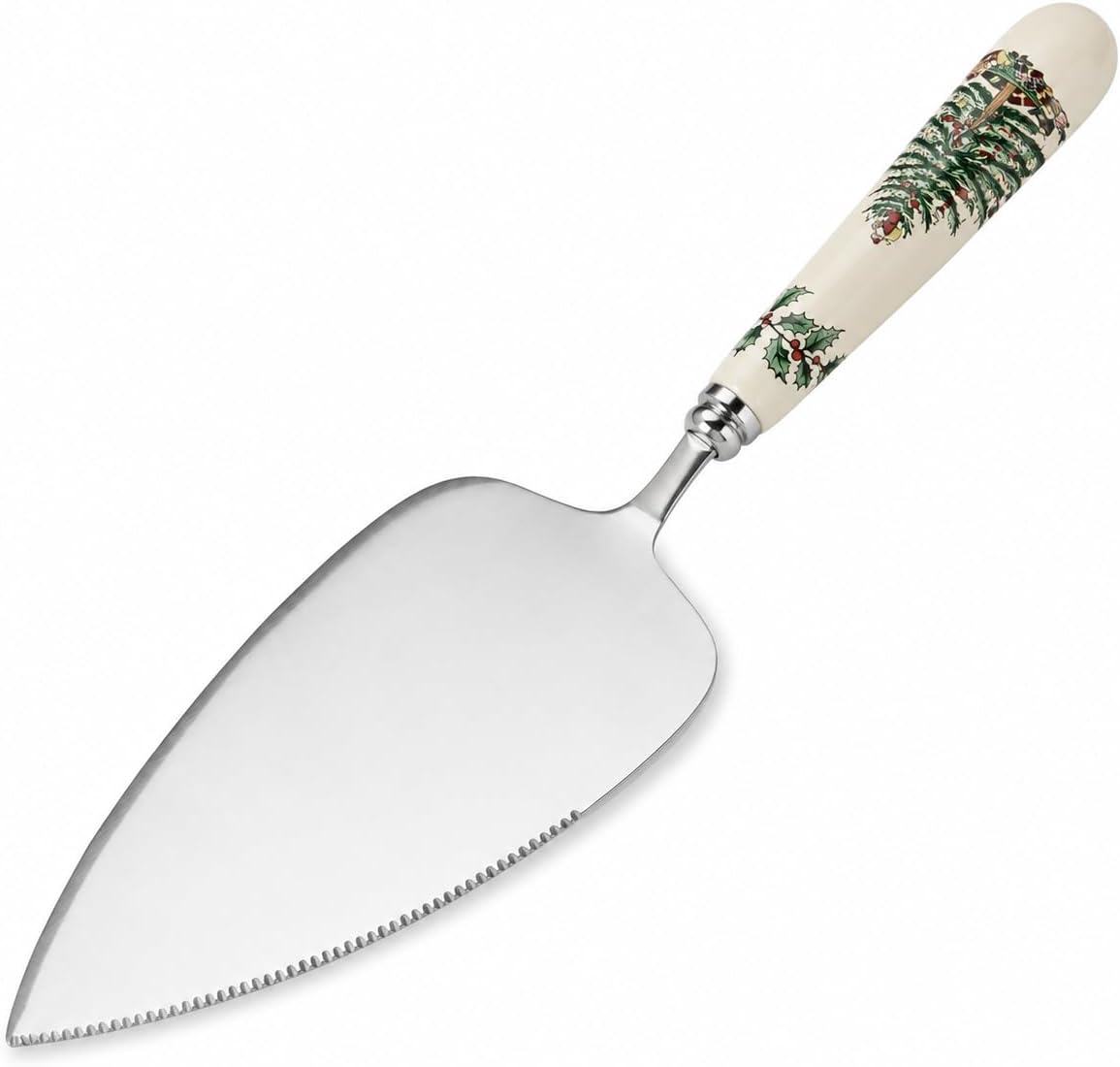 Spode Christmas Tree Stainless Steel Cake Server with Porcelain Handle