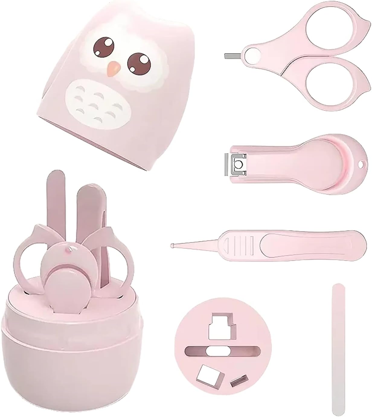 4 Pack Baby Nail Grooming Kit Clippers Scissors File Tweezers Pink