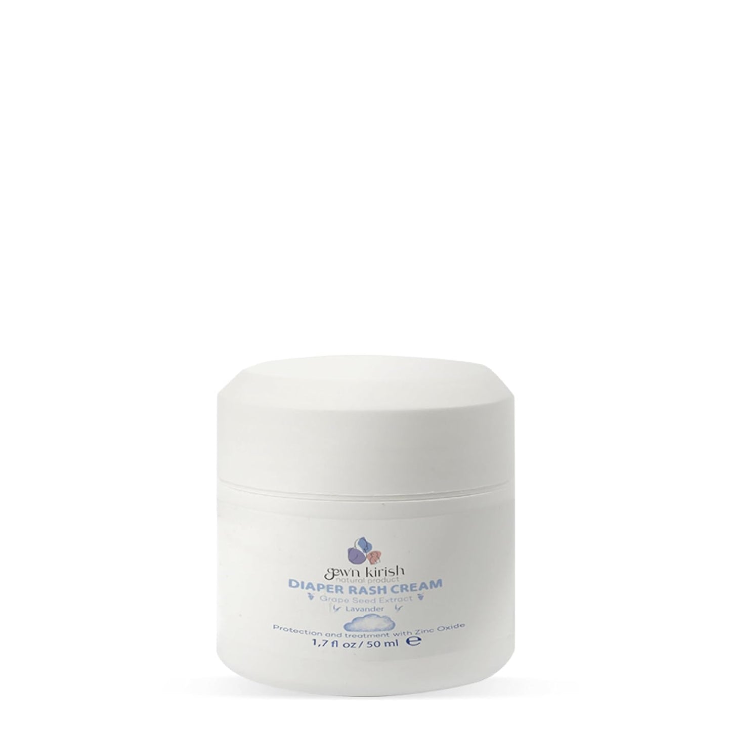 Diaper Rash Cream with Zinc Oxide Natural Barrier with Lavender & Grape Seed Extract Hypoallergenic, Vegan & Baby-Safe, 1.7 oz