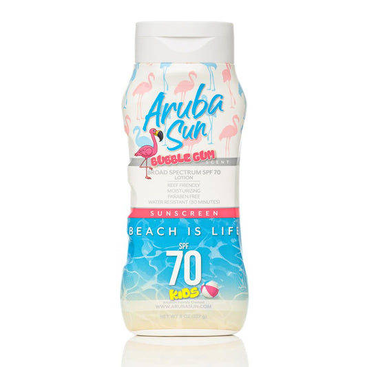 Kids SPF 70 Sunscreen Lotion Bubble Gum Scent Water Resistant Broad Spectrum