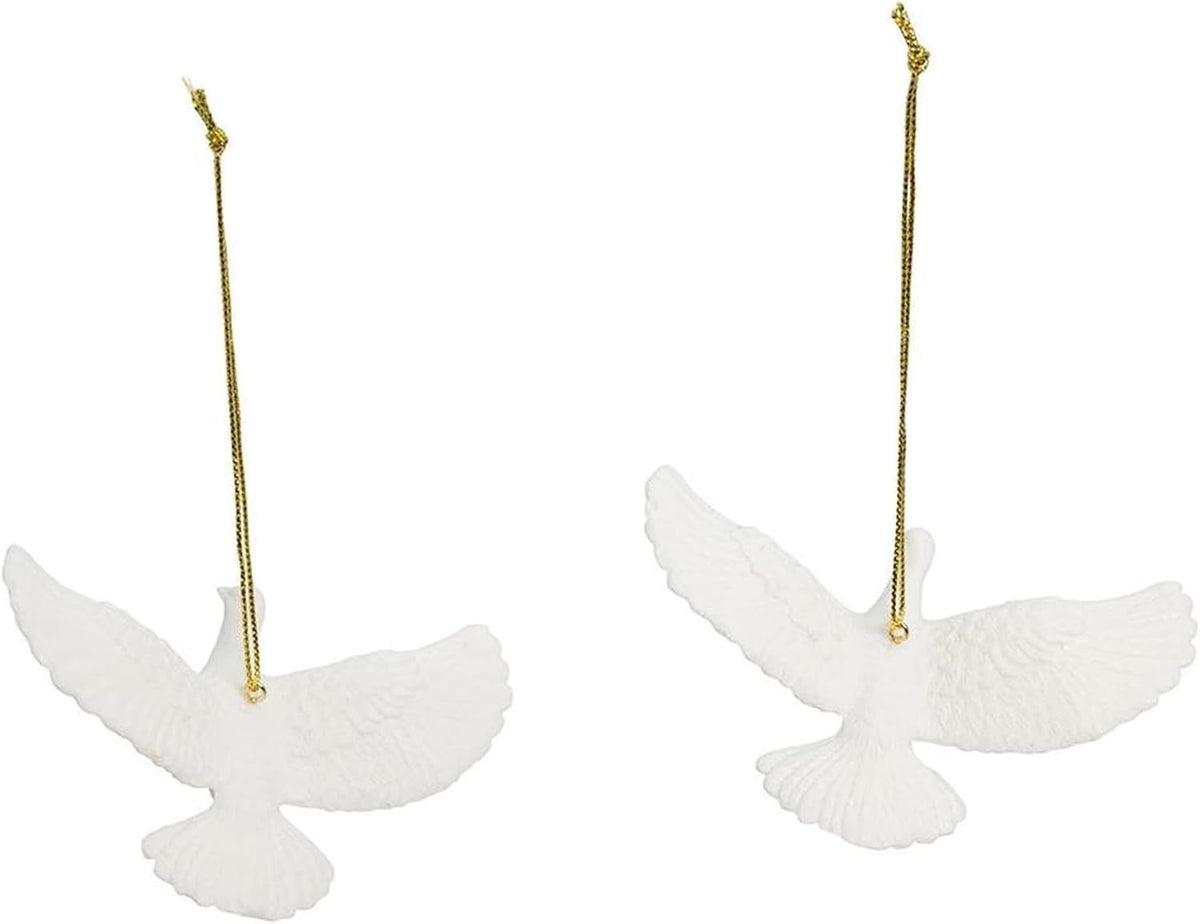 Kurt Adler Resin Friendship Dove Ornament (Set of 2), 4.5"