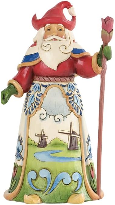 Enesco Jim Shore Heartwood Creek Christmas Around The World Dutch Santa Figurine, 7 Inch, Multicolor