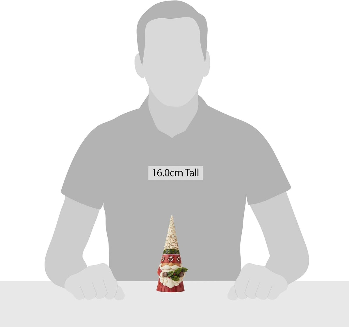 Enesco Jim Shore Heartwood Creek Christmas Gnome Holding Holly Sprig of Spirit Figurine, 6.3 Inch, Multicolor, Red