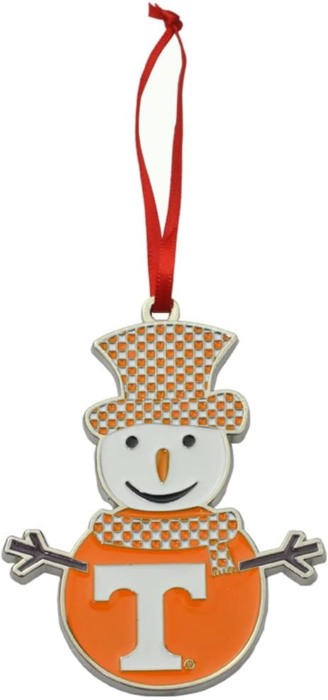 Tennessee Volunteers Snowman Metal Christmas Ornament