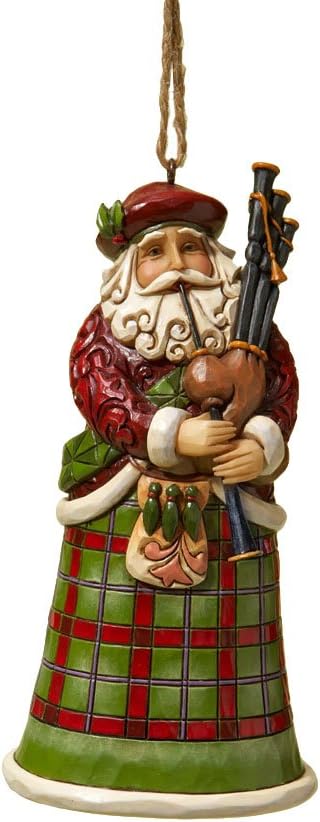 Jim Shore Heartwood Creek Scottish Santa Stone Resin Hanging Ornament, 4.75â€, Christmas