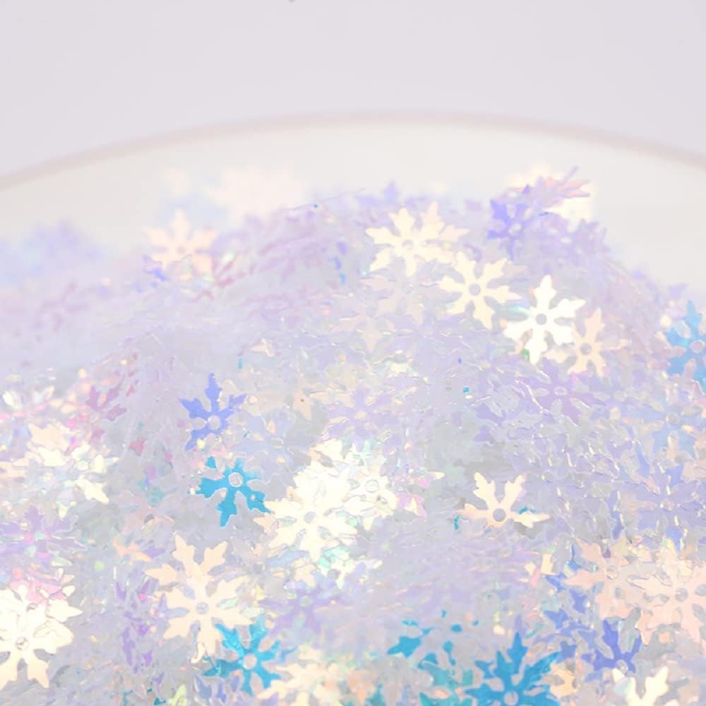 2000 Pieces/50g Snowflakes Party Glitter PVC Confetti for Christmas Table Confetti Glitter for Winter Snowfield Wonderland Xmas Party Supplies DIY Craft Projects Party Decorations