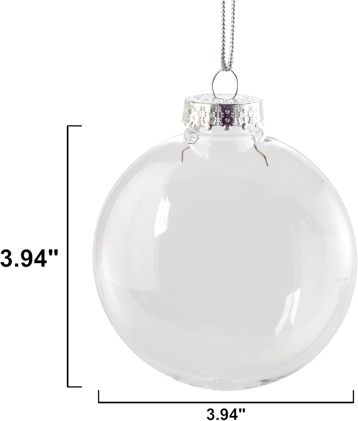 Creative Hobbies Clear Plastic Fillable Christmas Ornament Discs 100mm (3.94") - Great for Crafts, Holidays and Weddings | Pack of 12