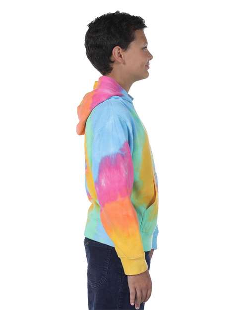 Youth Multi-Color Swirl Hooded Tie-Dyed Sweatshirt | USA Decoration