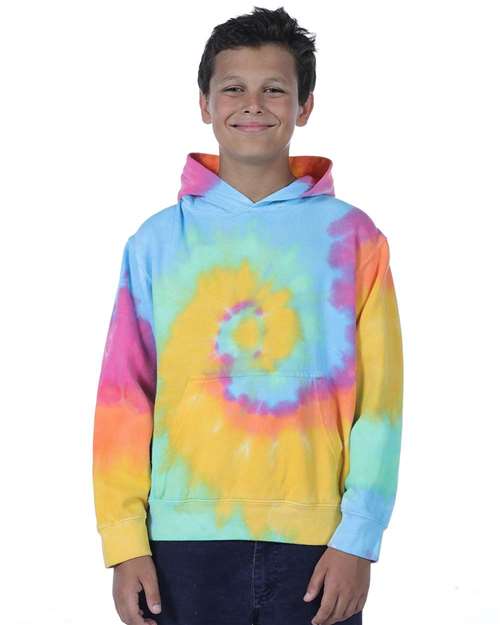 Youth Multi-Color Swirl Hooded Tie-Dyed Sweatshirt | USA Decoration