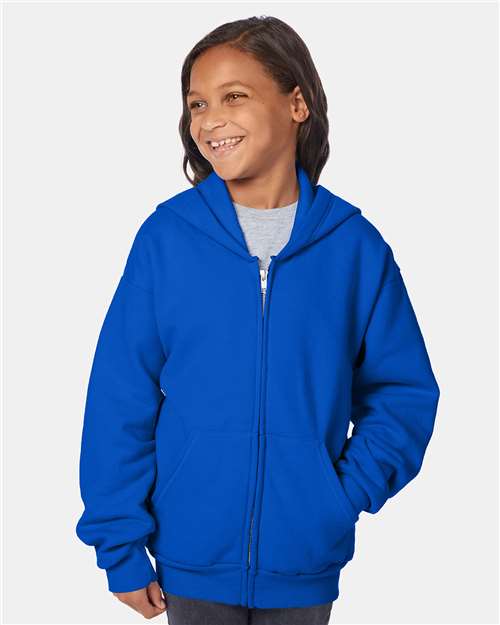 EcoSmart® Youth Full-Zip Hooded Sweatshirt | USA Decoration