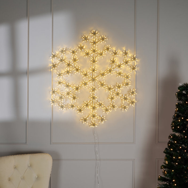 53In Cluster Snowflake Light with 804 Warm White Sparkling LED Lights