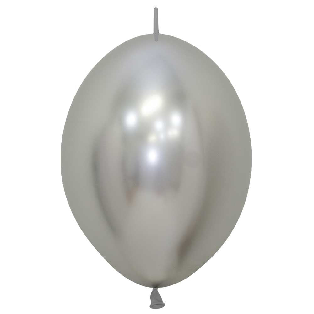 Latex Balloons 12 Inch Sempertex Link-O-Loon Reflex Silver