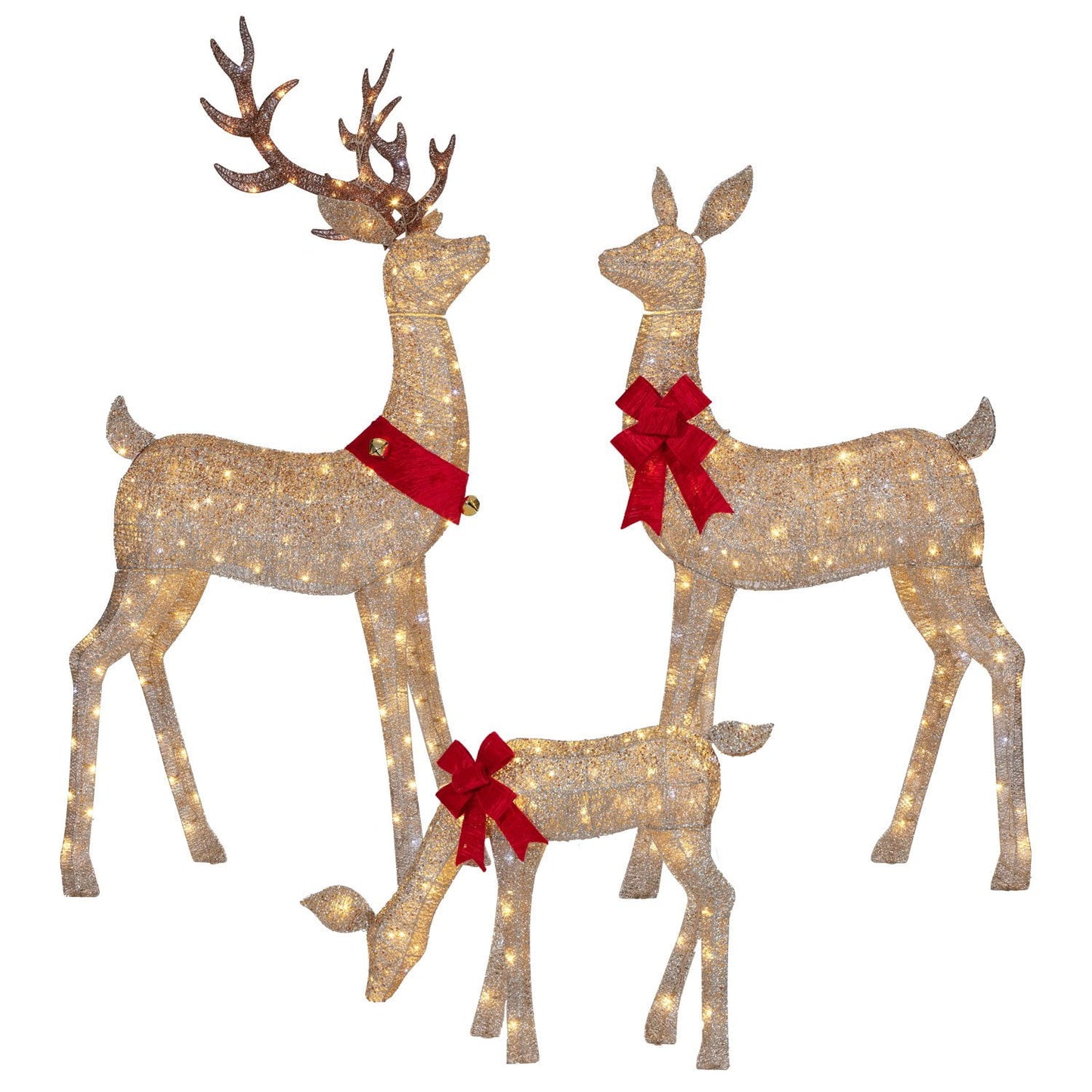 Member's Mark Pre-Lit Animated Deer Family, Set of 3 | USA Decoration®