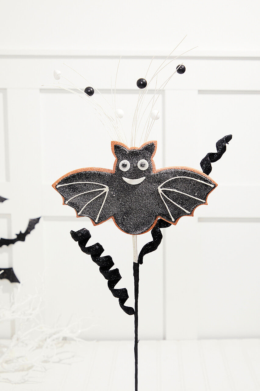 24” Bat Cookie Spray Halloween Floral Pick for Crafts, Wreaths & Spooky Décor