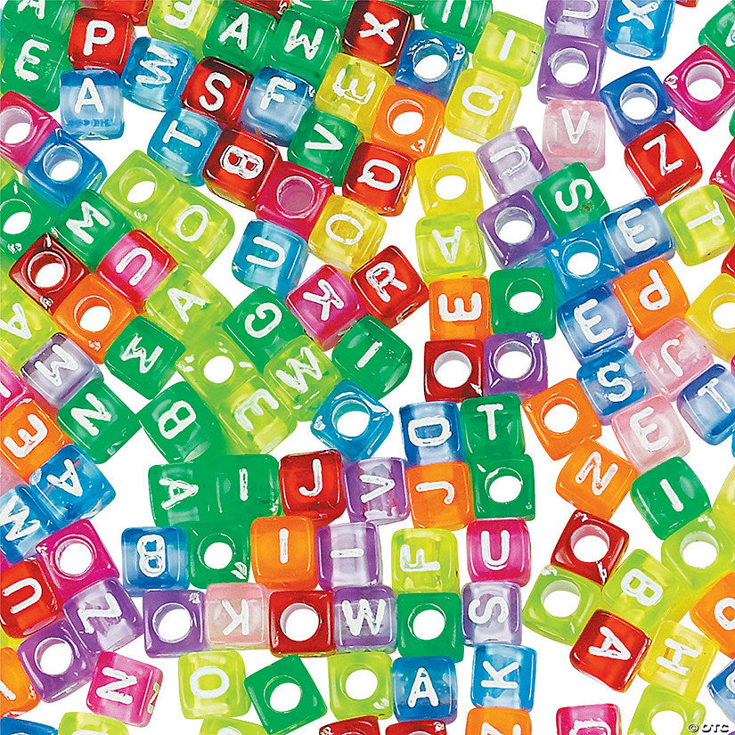260 Piece(s): Colorful Bright Alphabet Cube Beads - 260 Pc. for Creative Projects | USA Decoration®