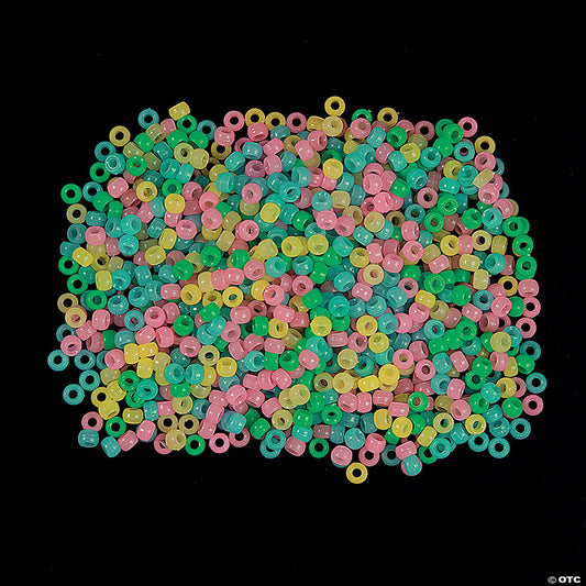 Bulk 1800 Pc. 6mm Glow-in-the-Dark Pony Beads | USA Decoration®