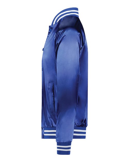 Satin Baseball Jacket Striped Trim | USA Decoration