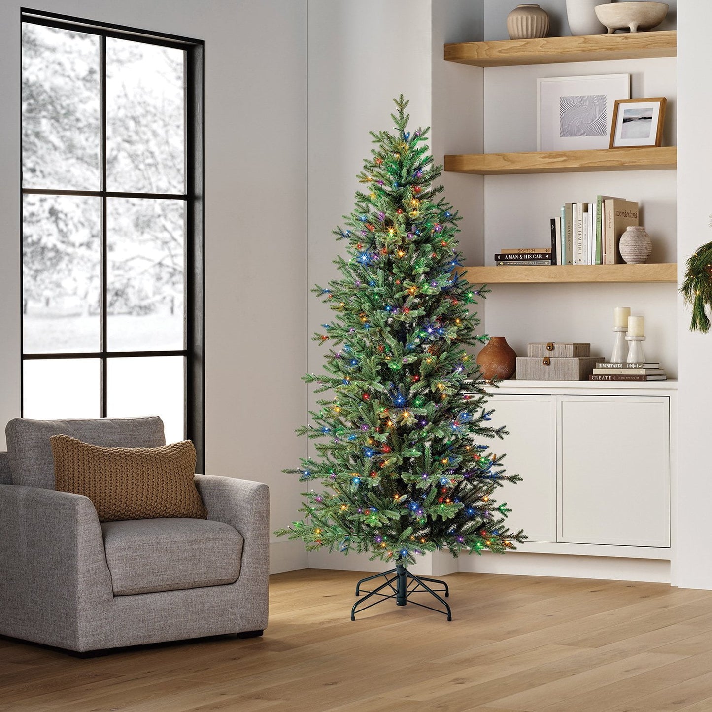 Member's Mark 7' Slim Linden Fir Pre-Lit Christmas Tree | USA Decoration®
