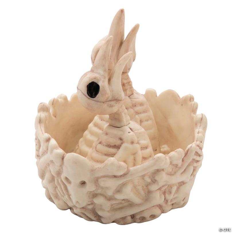 5 1/2" Bone Bird Nest with Baby Bird Skeletons Halloween Decoration
