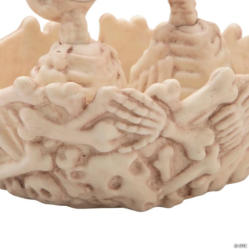 5 1/2" Bone Bird Nest with Baby Bird Skeletons Halloween Decoration