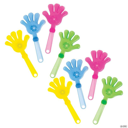 5 1/2" x 11" Bulk 48 Pc. Large Light-Up Plastic Hand Clappers