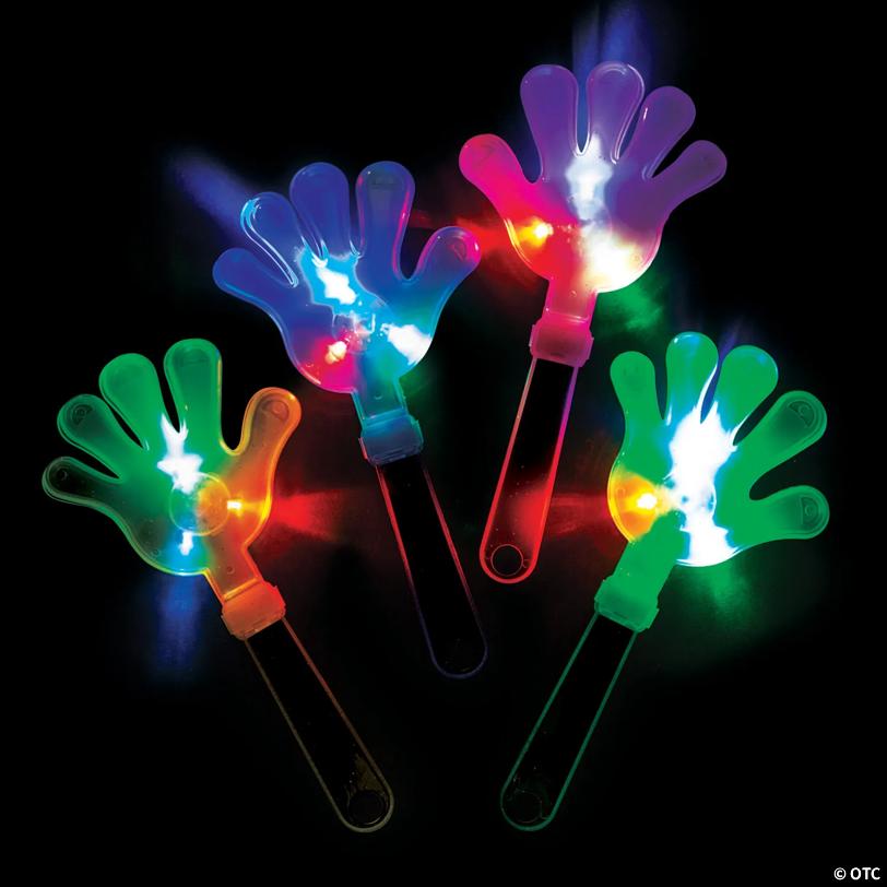 5 1/2" x 11" Bulk 48 Pc. Large Light-Up Plastic Hand Clappers