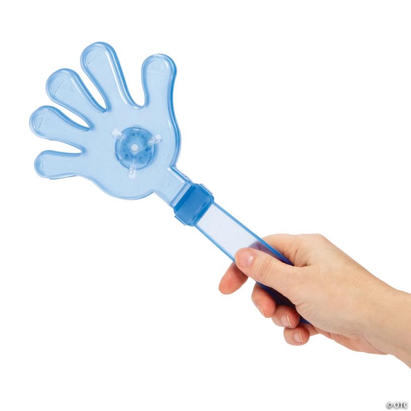 5 1/2" x 11" Large Light-Up Solid Color Plastic Hand Clappers - 12 Pc.
