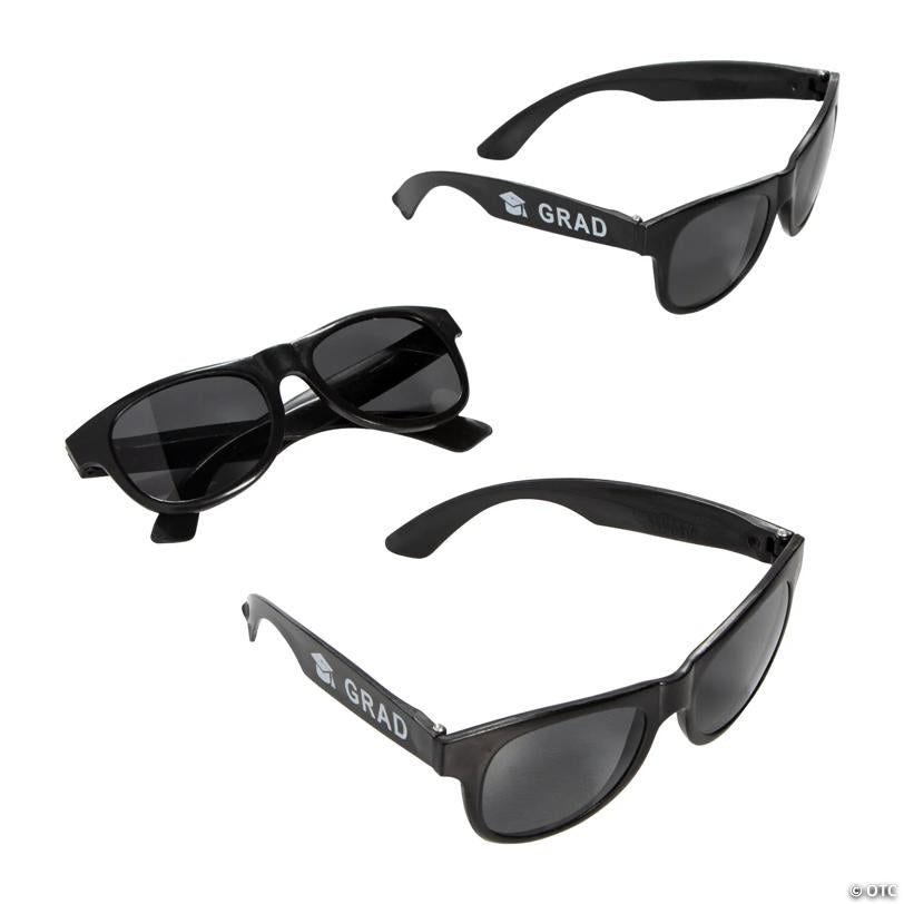 5 1/2" x 2" Graduation Black Nomad Plastic Novelty Sunglasses - 12 Pc. | USA Decoration®
