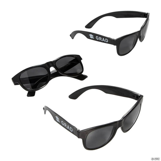 5 1/2" x 2" Graduation Black Nomad Plastic Novelty Sunglasses - 12 Pc. | USA Decoration®