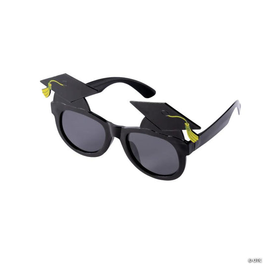 5 1/2" x 3" Graduation Cap Black Plastic Novelty Sunglasses- 12 Pc. | USA Decoration®