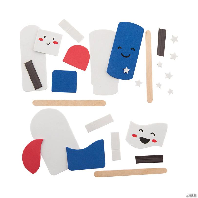 5 1/4" Patriotic Cool Treats Craft Stick Magnet Craft Kit – Makes 12