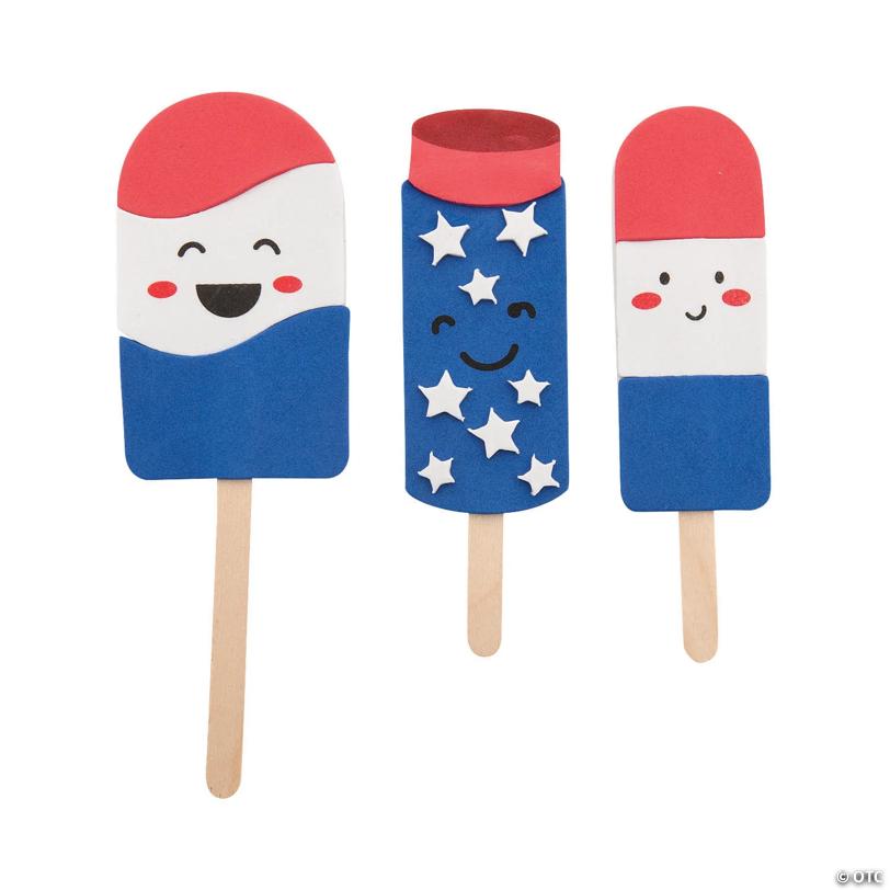 5 1/4" Patriotic Cool Treats Craft Stick Magnet Craft Kit – Makes 12