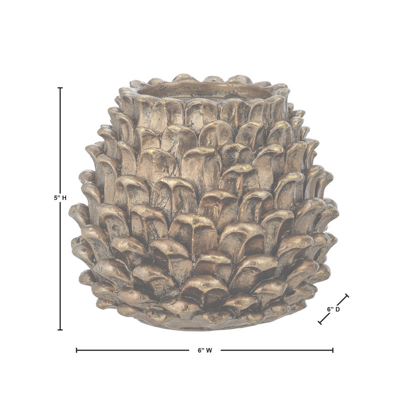 5" Resin Pinecone Candle Holder