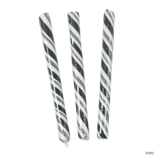 5" 2 lbs. Black Striped Classic Hard Candy Sticks - 80 Pc.