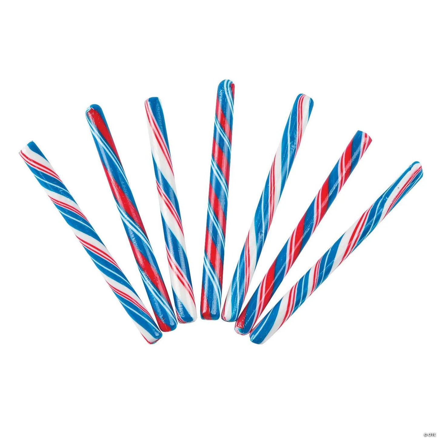 5" 2 lbs. Patriotic Red, White & Blue Fruit Flavors Candy Sticks - 80 Pc.