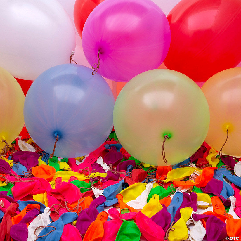 240 Piece(s): 16" Bulk 250 Pc. Solid Color Inflatable Rubber Punch Ball Assortment | USA Decoration®