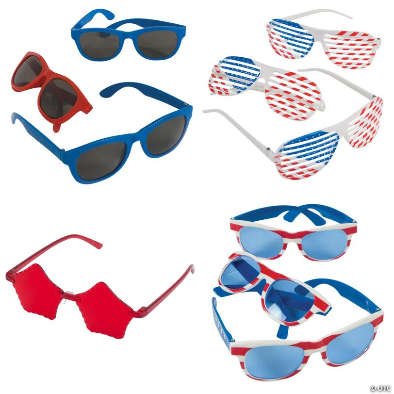 5" – 6 1/2" Bulk 96 Pc. Kids Patriotic Sunglasses Assortment