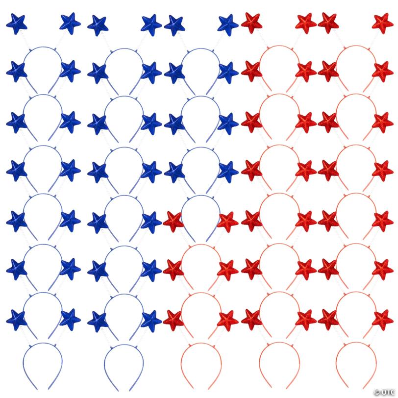 5" Bulk 120 Pc. Patriotic Red & Blue Star Head Bopper Assortment