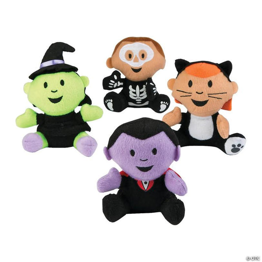 5" Classic Halloween Stuffed Characters with Silly Costume - 12 Pc.