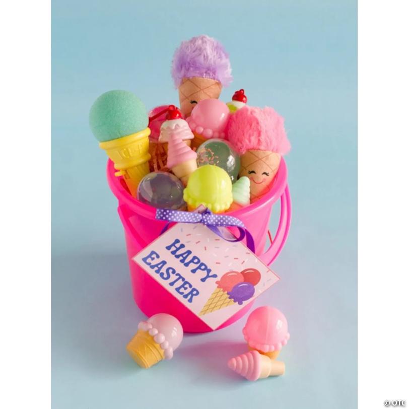 5" Classic Plastic Ice Cream Cone Shooters with Foam Ball - 12 Pc.