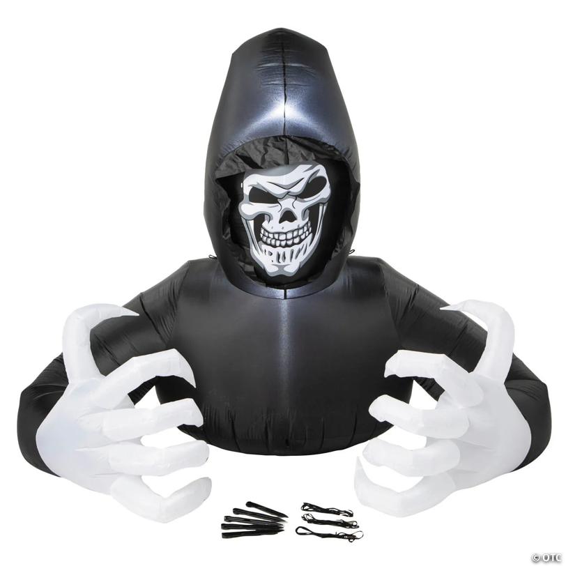 5 Ft. 11” Inflatable Groundbreaker Skeleton Reaper Halloween Decoration